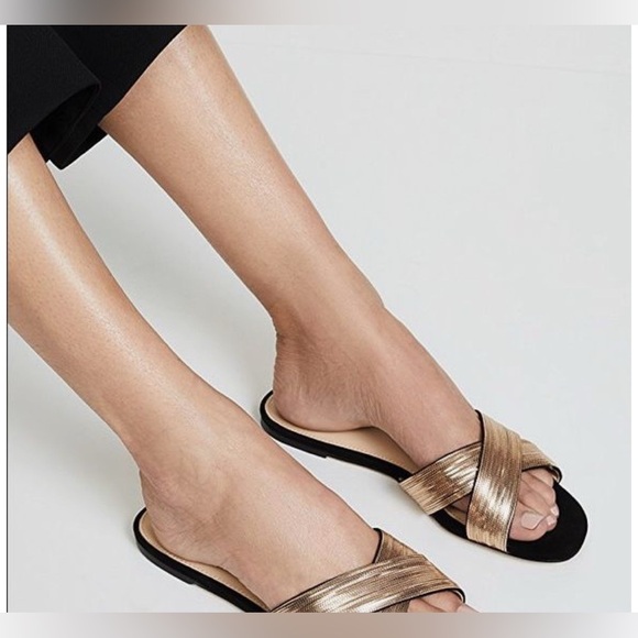 Botkier Women's Millie Chain Embellished Suede Crisscross Slide Sandals Size 7 - Picture 3 of 9